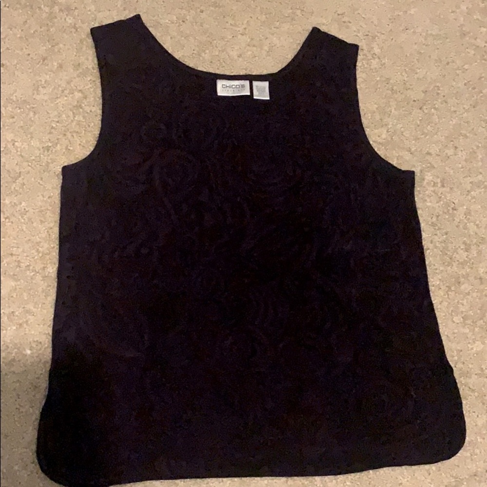 Chico’s Purple Pattern Stretchy Tank Top